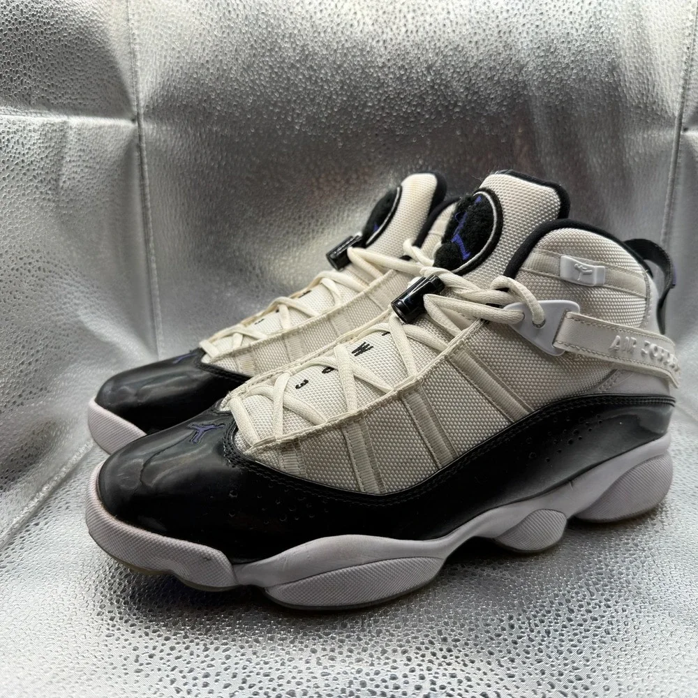Size 8.5 Nike Air Jordan 6 Rings‎ White Black Dark Concord Mens Shoes 322992-104